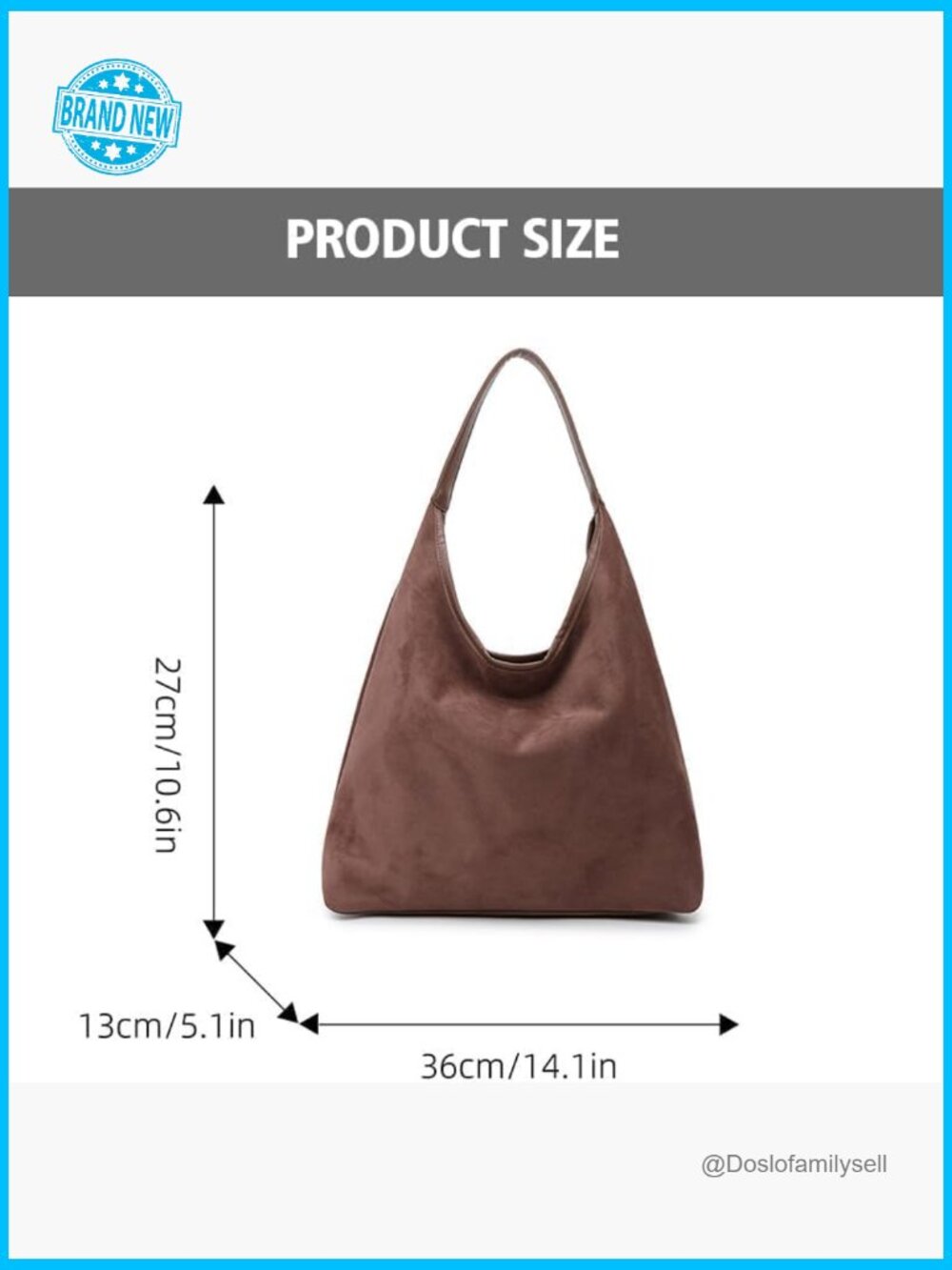 Faux Suede Tote Bag Large Capacity Hobo Shoulder Bag Everyday Work Travel - Picture 6 of 7